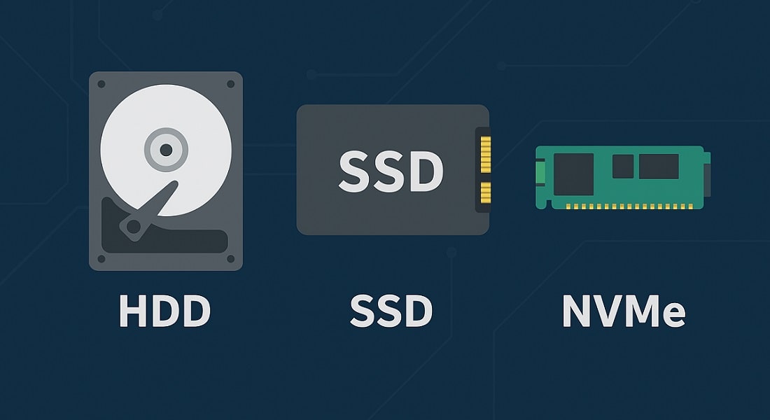 تفاوت HDD، SSD و NVMe در سرورهای HP